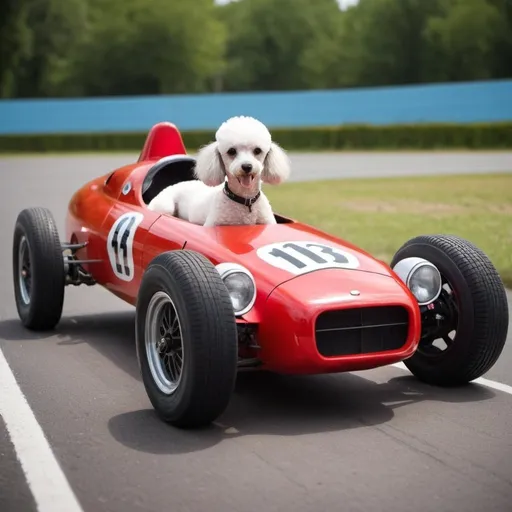 Prompt: racing car crossed with a poodle