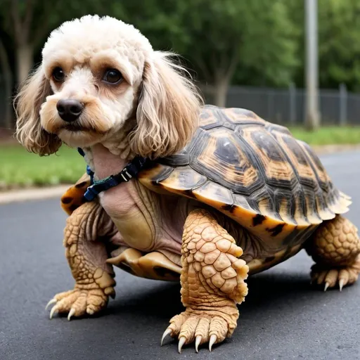 Prompt: tortoise crossed with a poodle