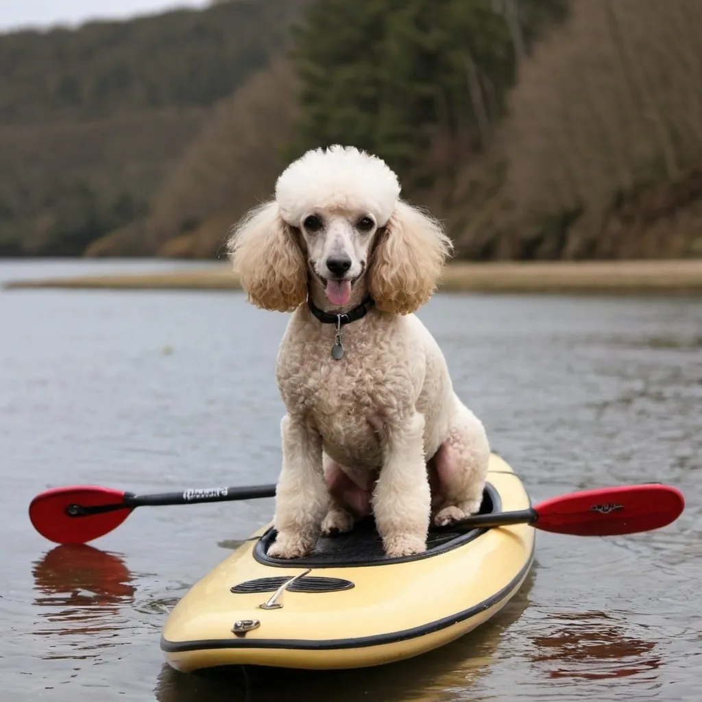 Prompt: Paddling poodle