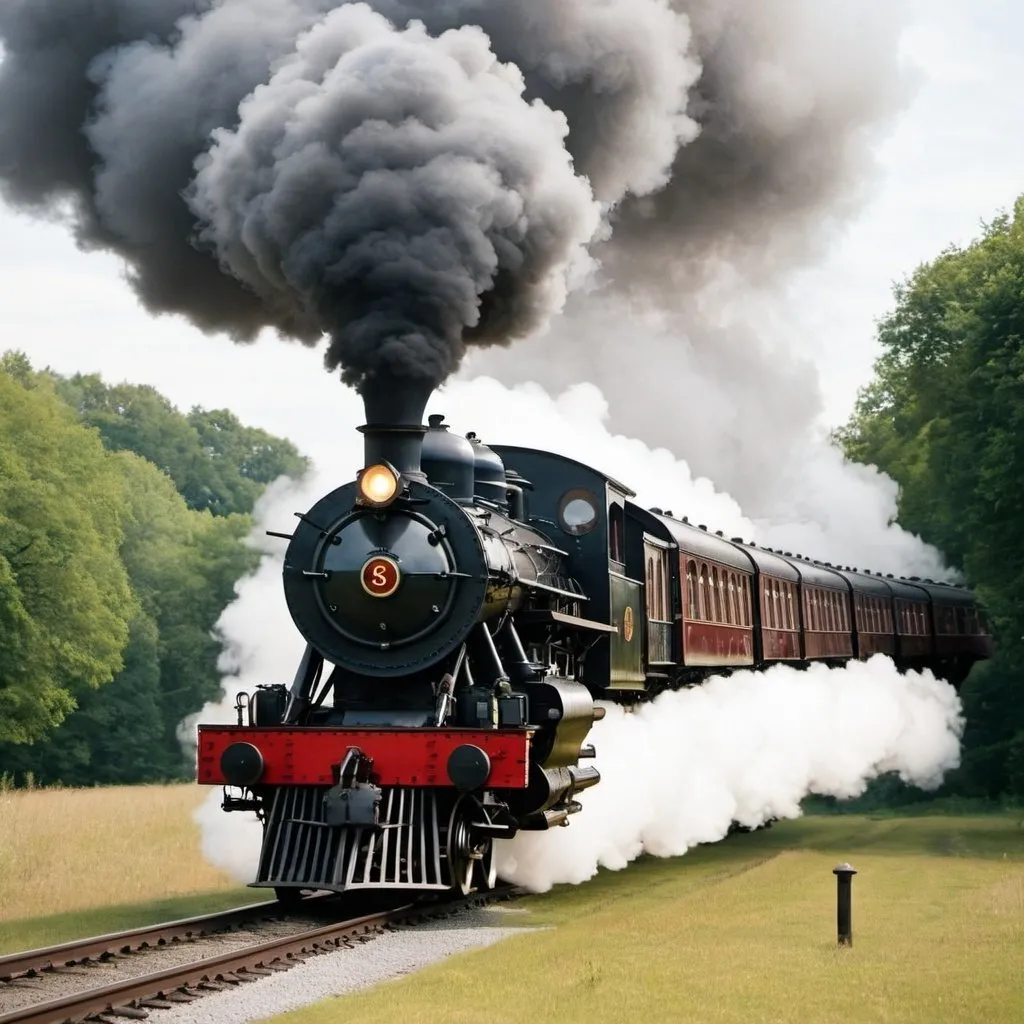 Prompt: Flying steam train