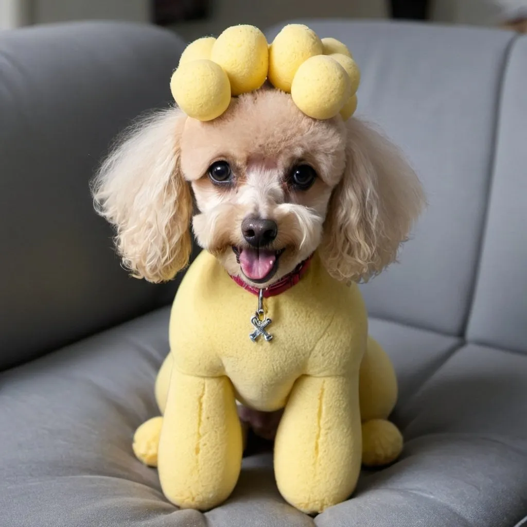 Prompt: sponge crossed with a poodle