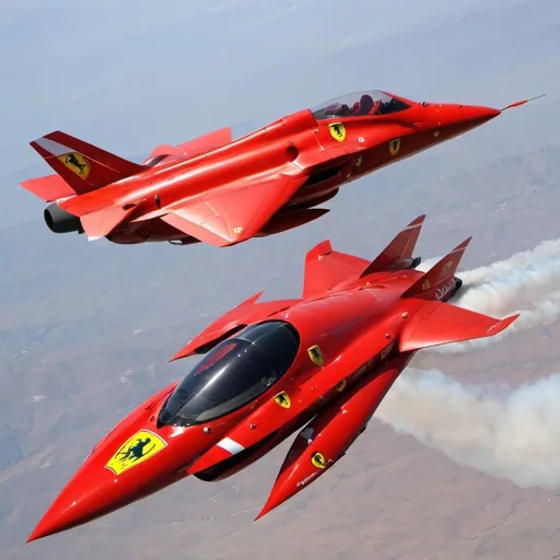 Prompt: Ferrari fighter jets