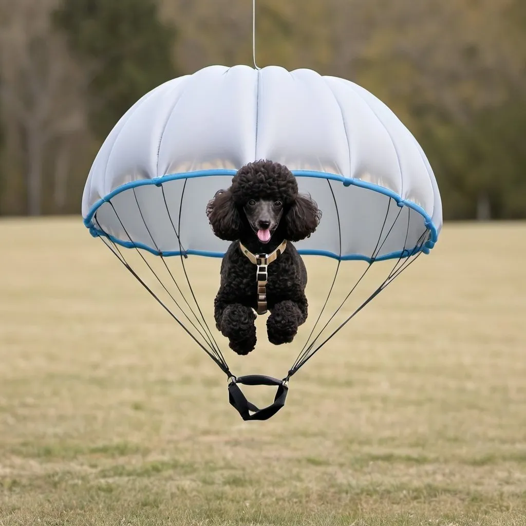 Prompt: Poodle parachute