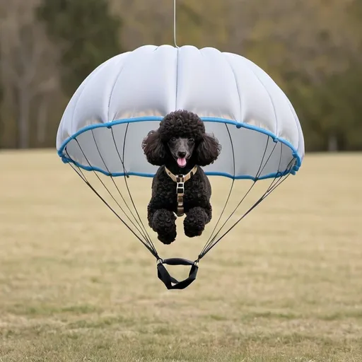 Prompt: Poodle parachute