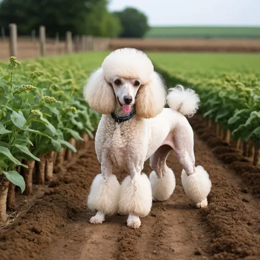 Prompt: poodles farming