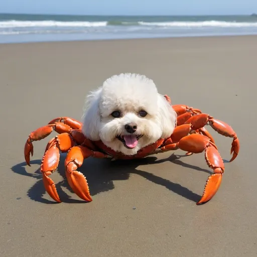 Prompt: crabs absailing poodles