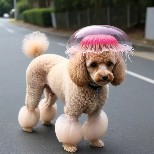 Prompt: jellyfish crossed with a poodle