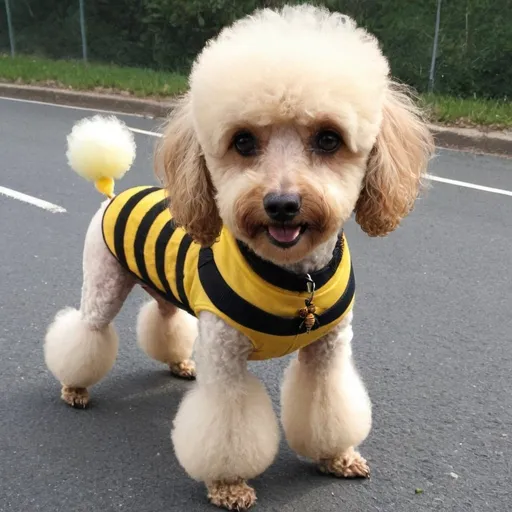 Prompt: bee crossed with a poodle