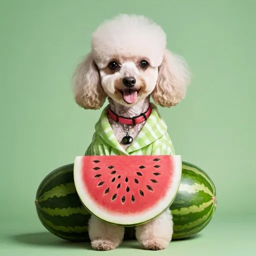 Prompt: watermelon crossed with a poodle