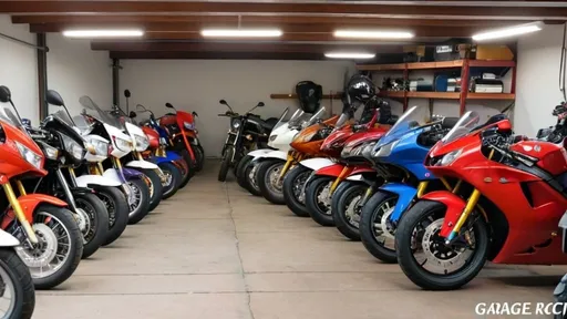 Prompt: Motocicletas de todas las marcas en un garage biker