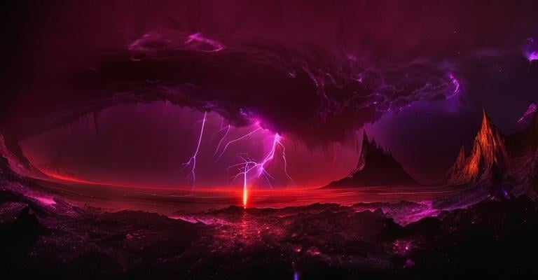 Prompt: Dark abyss, purple winds, swirling nebula, world of darkness, fantasy, dramatic scenery, magic.