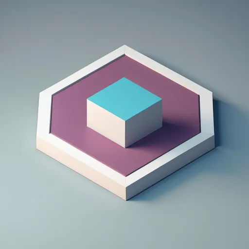 Prompt: un isometrico 3D rotando en una superficie 