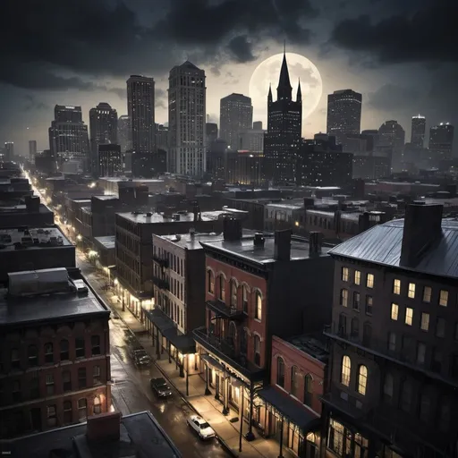 Prompt: gotham city mixed with new orleans in the style of batman
