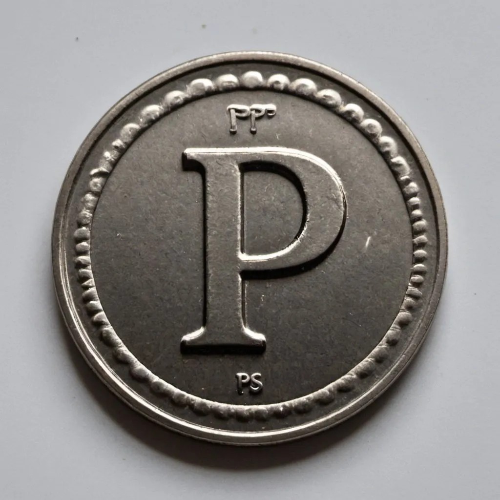 Prompt: A coin with a letter P on it