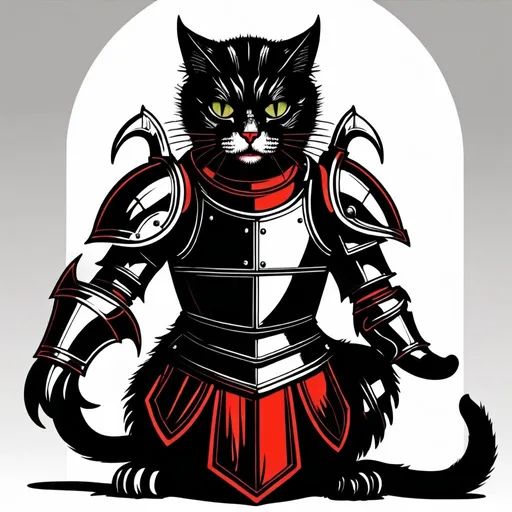 Prompt: demonic cat with Armour