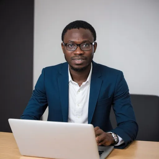 Prompt: Nigerian Tech consultant with laptop