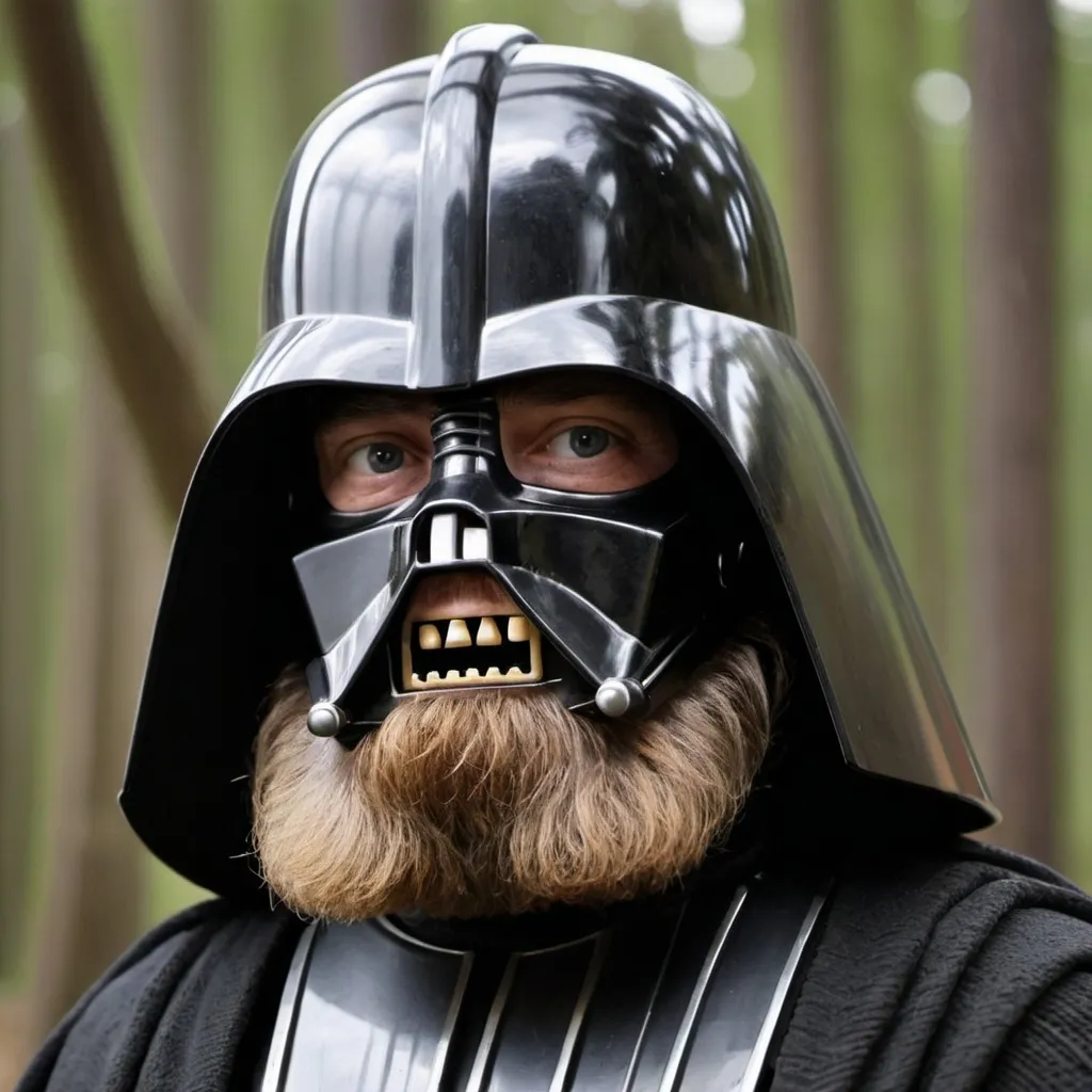 Prompt: Ned Kelly beard darth Sirius 