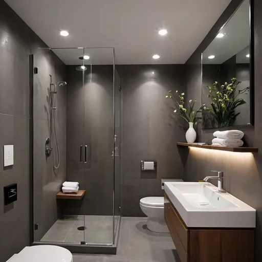 Prompt: Small Modern bathroom