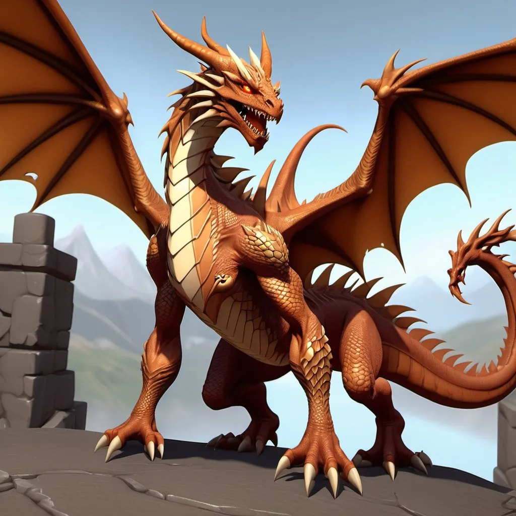 Prompt: AFK Journey female Draconis faction, female humanoid dragon 