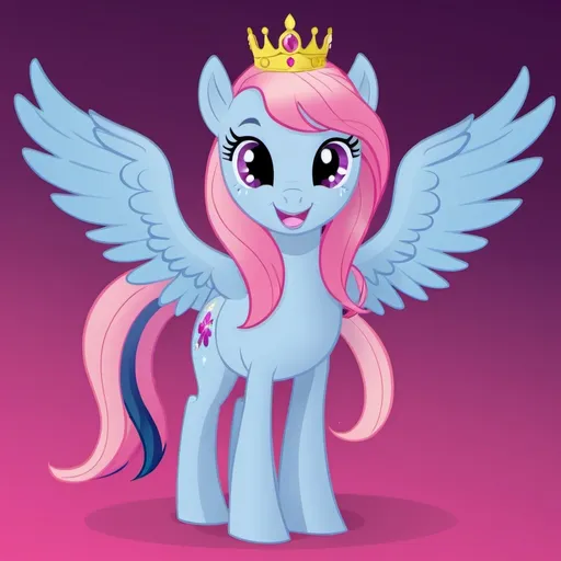 Prompt: My little pony alicorn queen pony cartoon