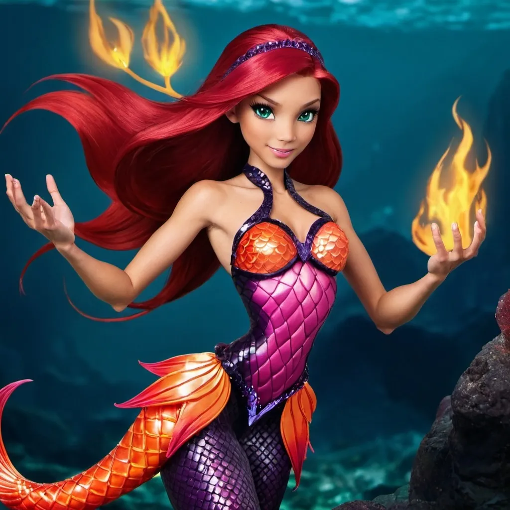 Prompt: Winx dark flame mermaidix