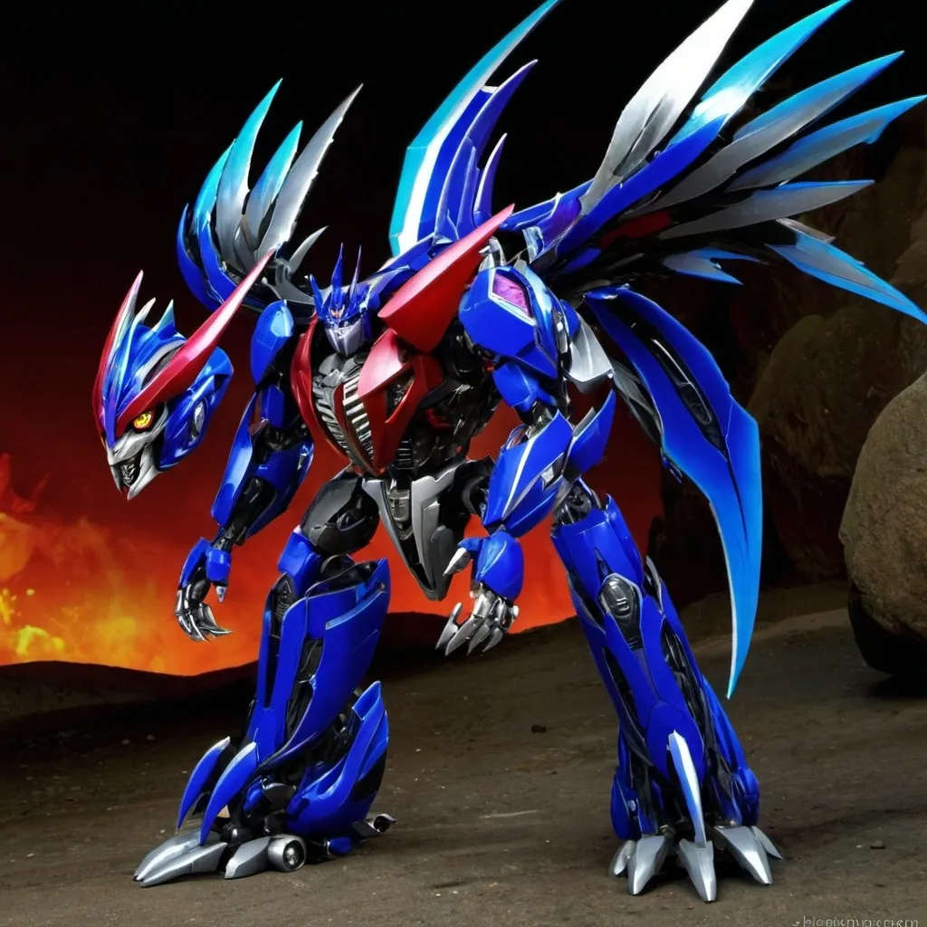 Prompt: Transformers Prime, robot dragon form 