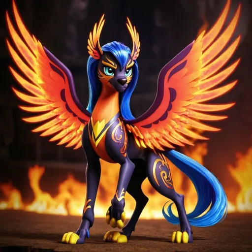 Prompt: Winx dark flame griffon