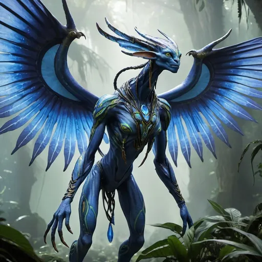 Prompt: Ikran Pandora avatar creature with wings