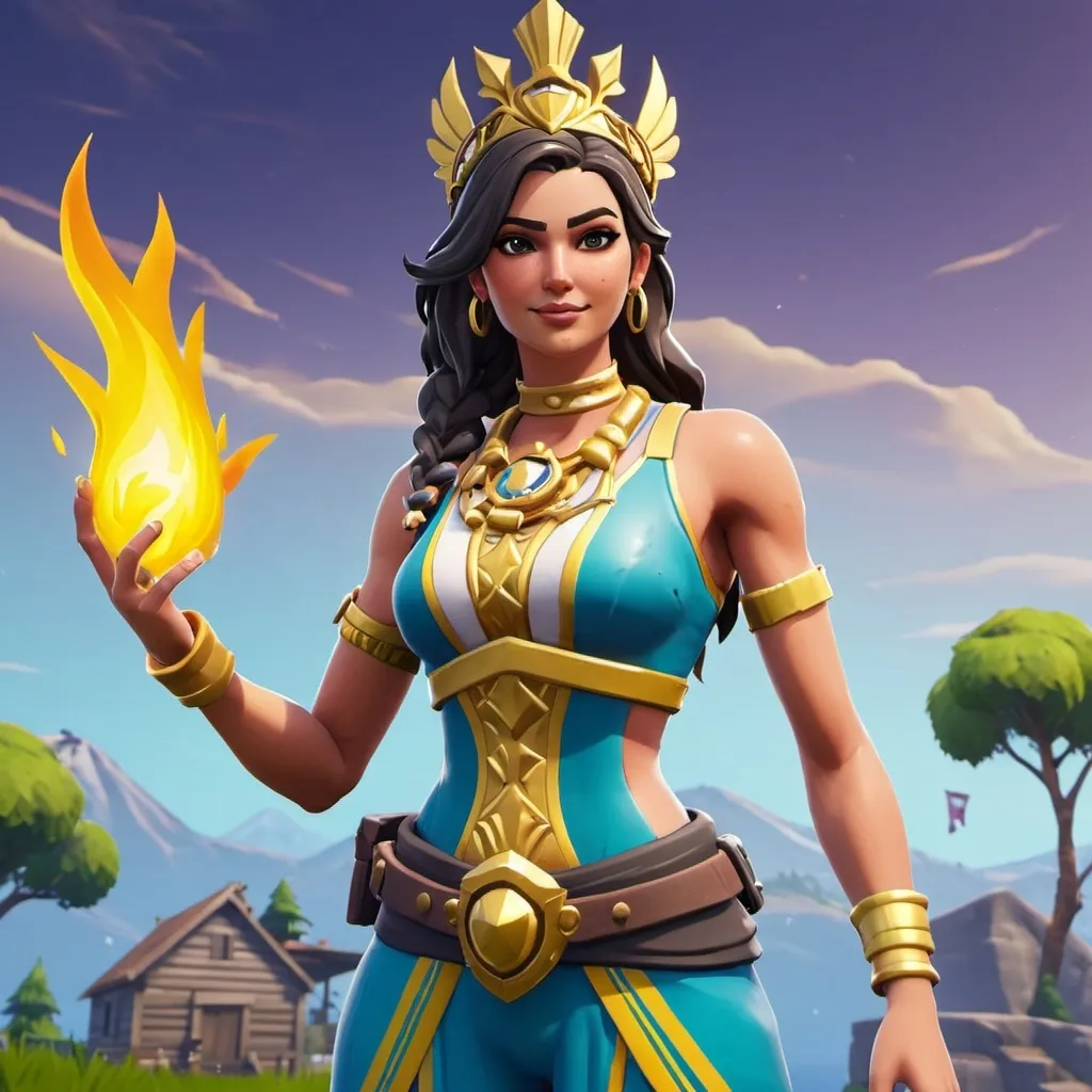 Prompt: Fortnite oc female goddess