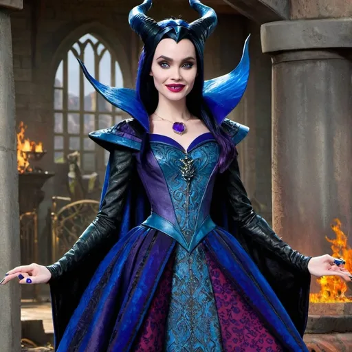 Prompt: Disney descendants, Maleficent and hades fusion female