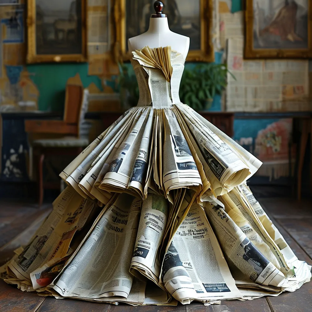 Avant Garde Newspaper Gown A high fashion floor le