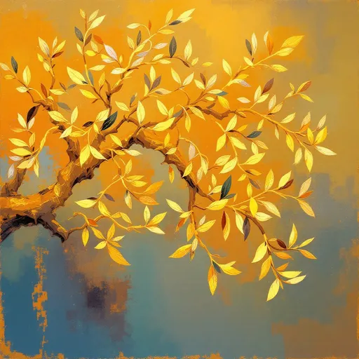 Prompt: golden olive branch painting Elsa bleda 