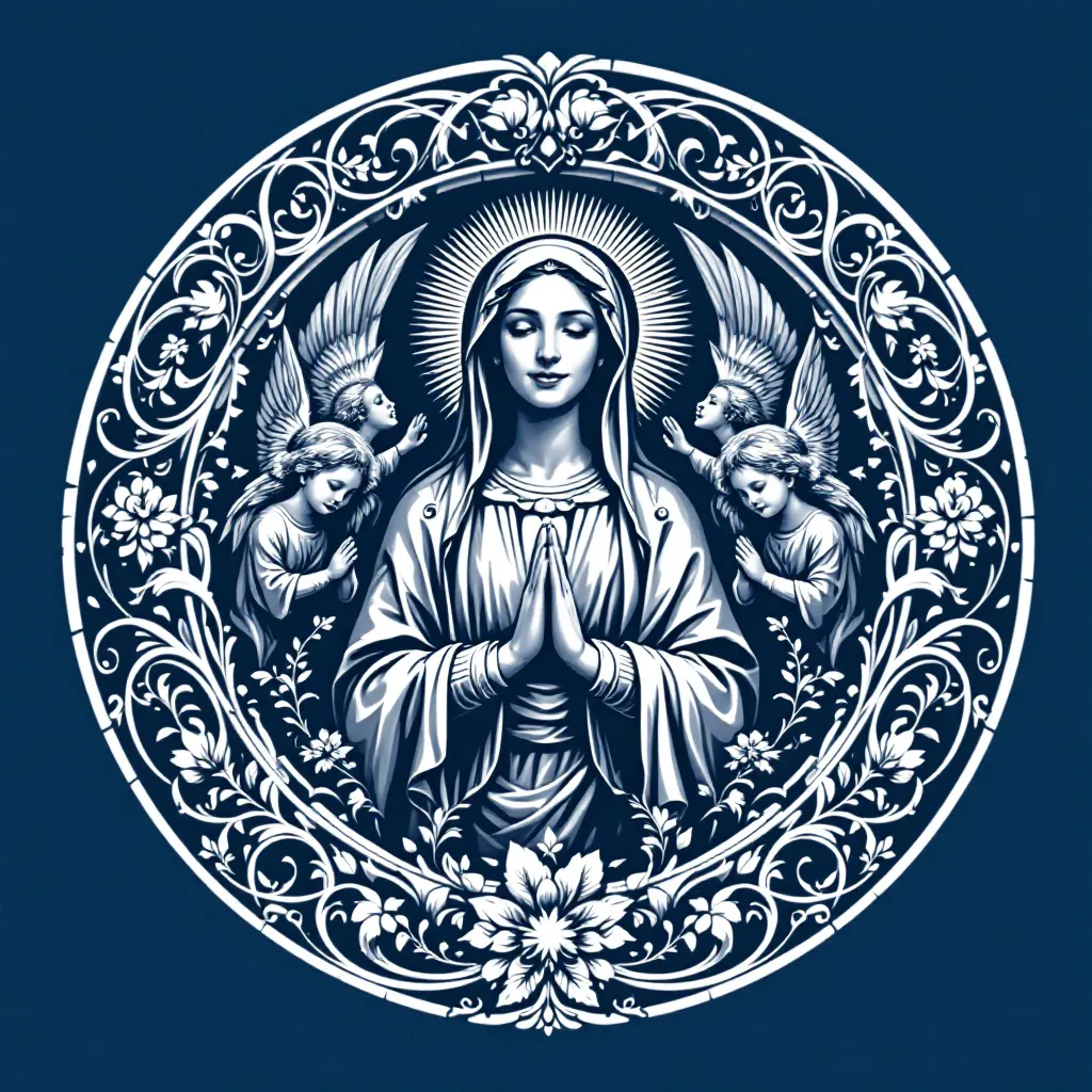Prompt: byzantine engravings of a medallion 