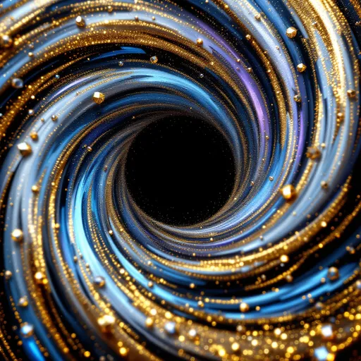 Prompt: engraving of a black hole swirling with diamonds on a silver gold marble medallion, intricate detail, reflective textures, shimmering diamonds, swirling cosmic colors, high depth, elegant atmosphere, luxurious design, artistic craftsmanship, golden highlights, ultra-detailed, overall opulent tone, encapsulating beauty and mystery of the cosmos