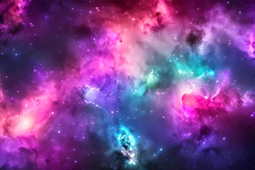 Prompt: Create a landscape banner of galaxies and nebulas in space, cell-shaded, pink and purple tint, concept art, breathtaking, 4k, cinematic lighting, wide angle, long exposure, 