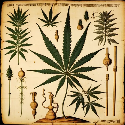 Prompt: Early history of cannabis, including papyrus

