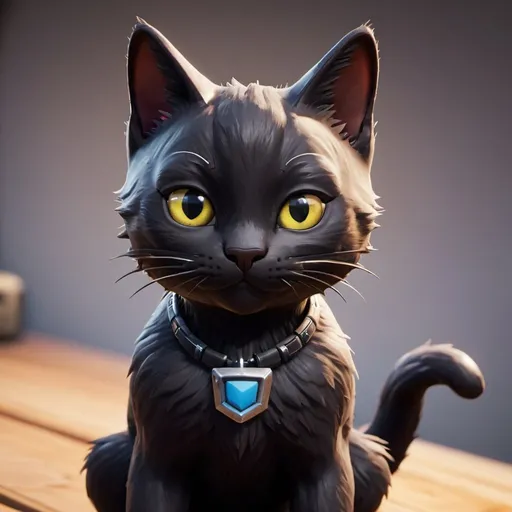 Prompt: Eine schwarze Katze spielt Fortnite