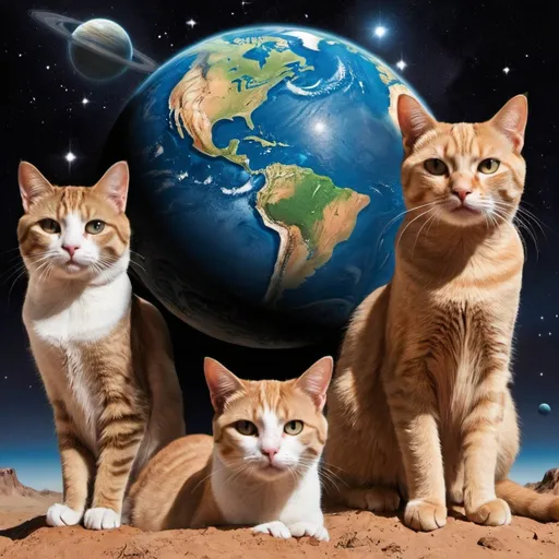 Prompt: planet of the cats