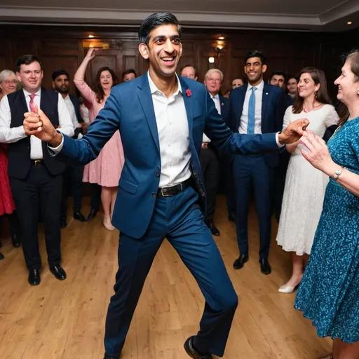 Prompt: rishi sunak dancing