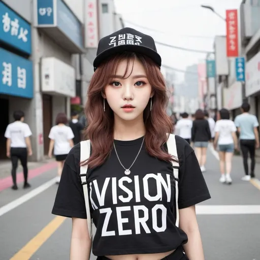 Prompt:  Cute K-pop 
Vision ZErO Clothing model 

