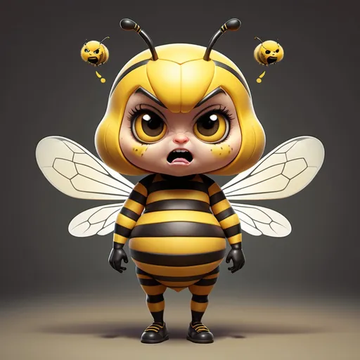 Prompt: a cute angry bee girl with a cute belly full body, a picture