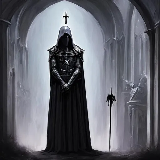 Prompt: Knight Nun Dark Fantasy