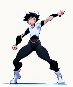 Prompt: Cartoon character, full body, front view, Various fighting stances, dynamic pose,facing camera, minimalist style, white background