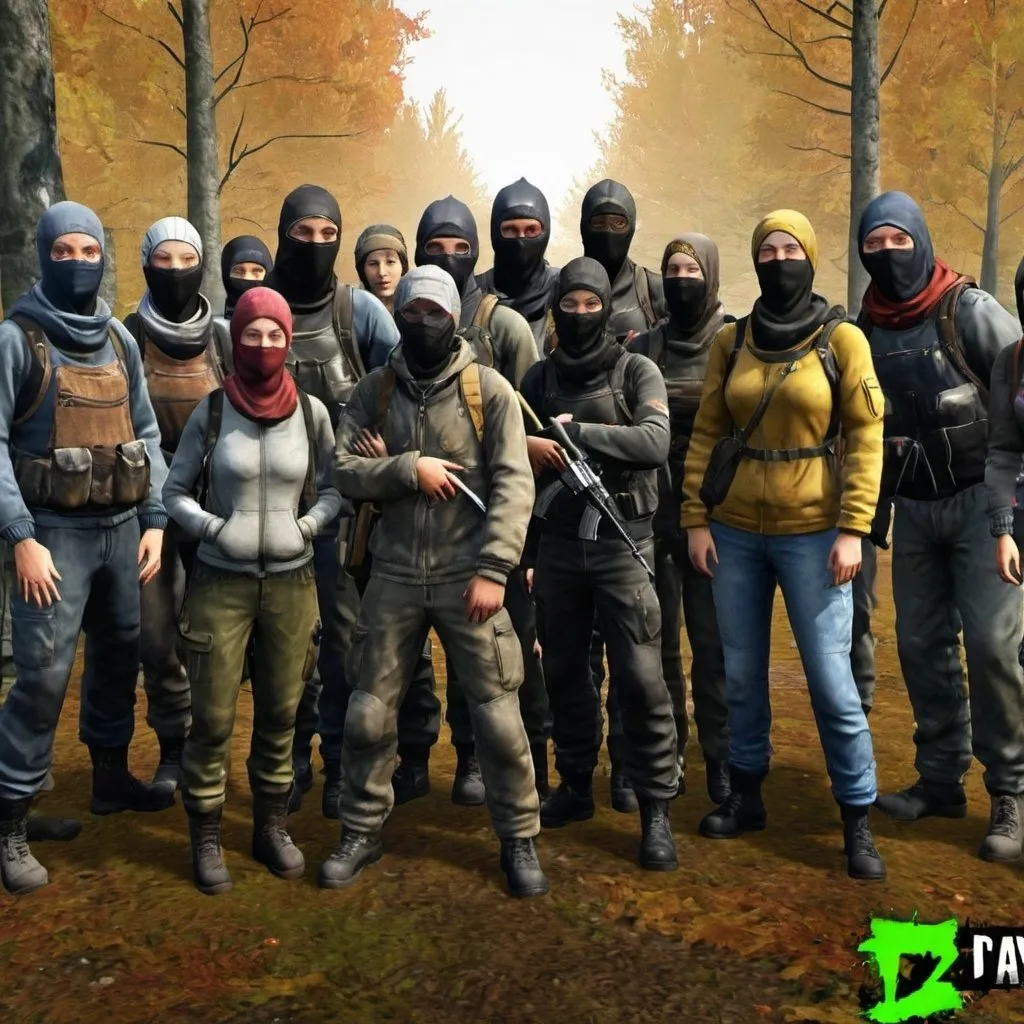 Dayz group photo with men and women in full gear on...