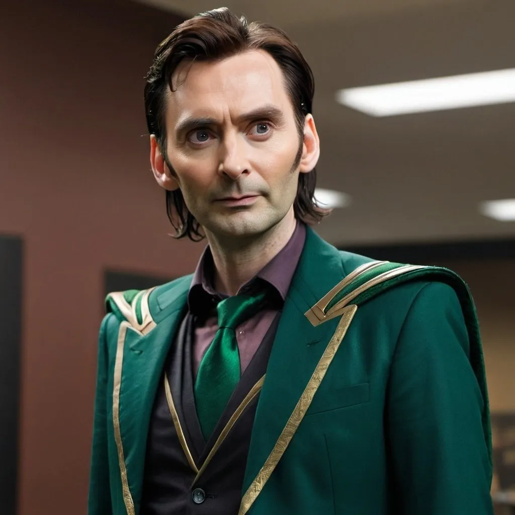 Prompt: david tennant as loki in the MCU