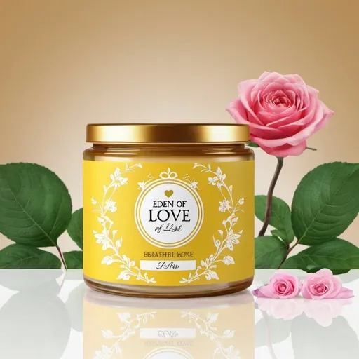 Prompt: Create jar and label for this cosmetic brand called 'Eden of Love'