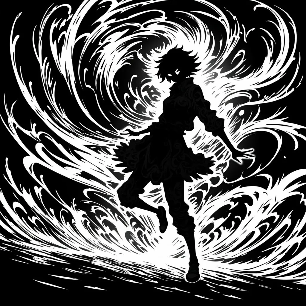 Prompt: Anime blotch shade gradient wave spot Color high contrast, mysterious aura, monochromatic tones, dynamic poses, dramatic lighting, intricate details, highres, anime, shadowy, mysterious, monochrome, dynamic poses, dramatic lighting, detailed