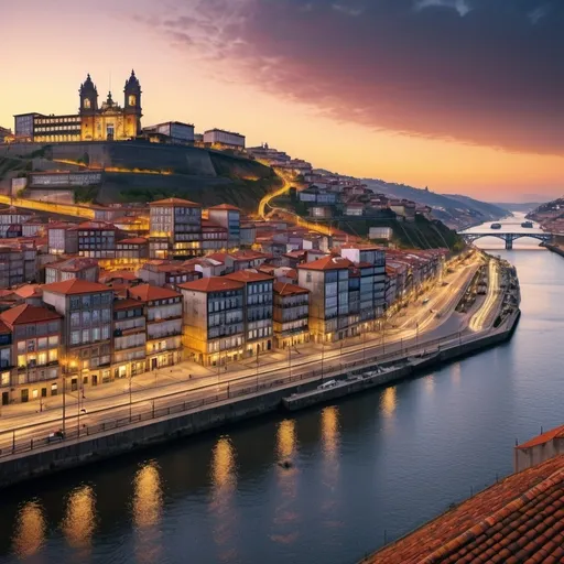 Prompt: (Porto, Portugal), stunning civil engineering structure, intricate architectural designs, (modern) elements, vibrant colors capturing the essence of the city, overlooking the Douro River, (dramatic lighting) with shadows highlighting details, urban skyline in the background, tranquil atmosphere blending history and contemporary architecture, (4K) ultra-detailed depiction.