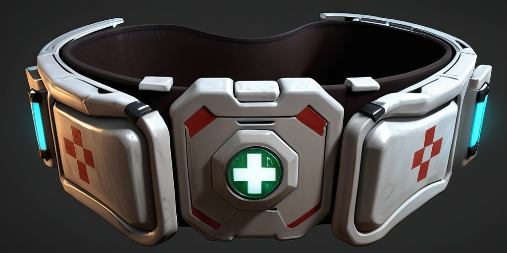 Prompt: sci fi belt, triage, medic, health, fusion,  perfect composition, hyperrealistic,