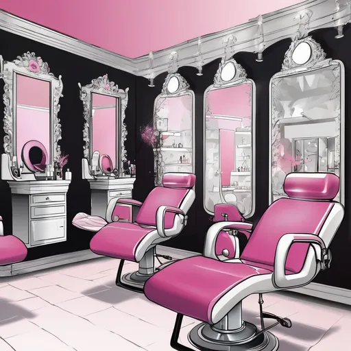 Prompt: Salón de belleza que se llama metamorfosis estética